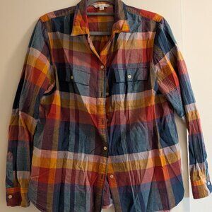 GUC Large/Medium Rainbow Plaid LL Bean Flannel